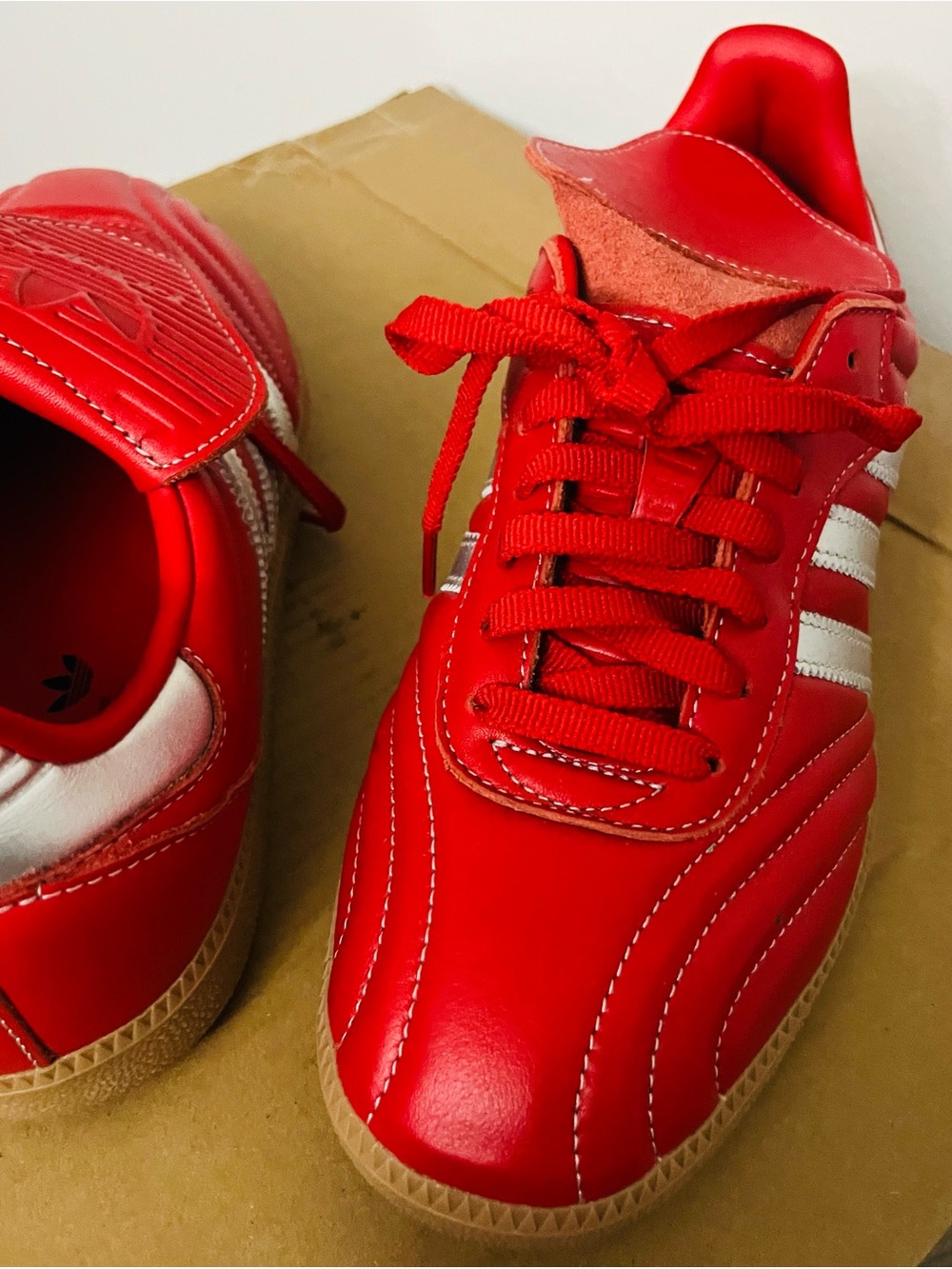 Adidas Women’s Samba Sneakers - Red/Silver - Picture 2 of 8